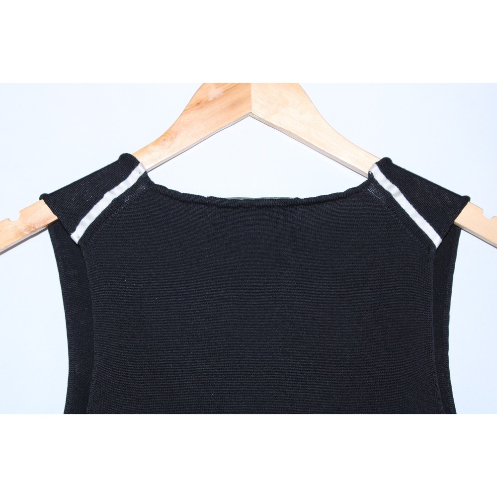 Yves Saint Laurent Women's Large Black White Wool Knit Vest - Picture 7 of 9